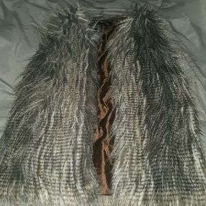 Faux fur vest.